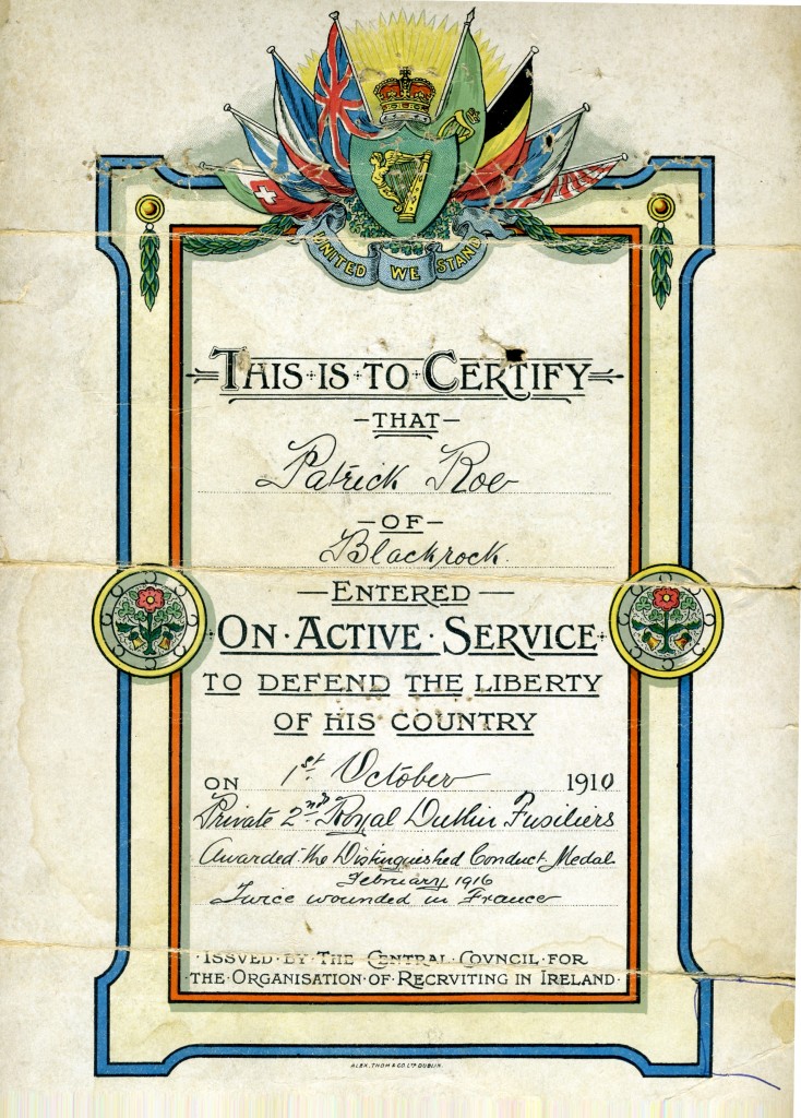 Patrick Roe Certificate