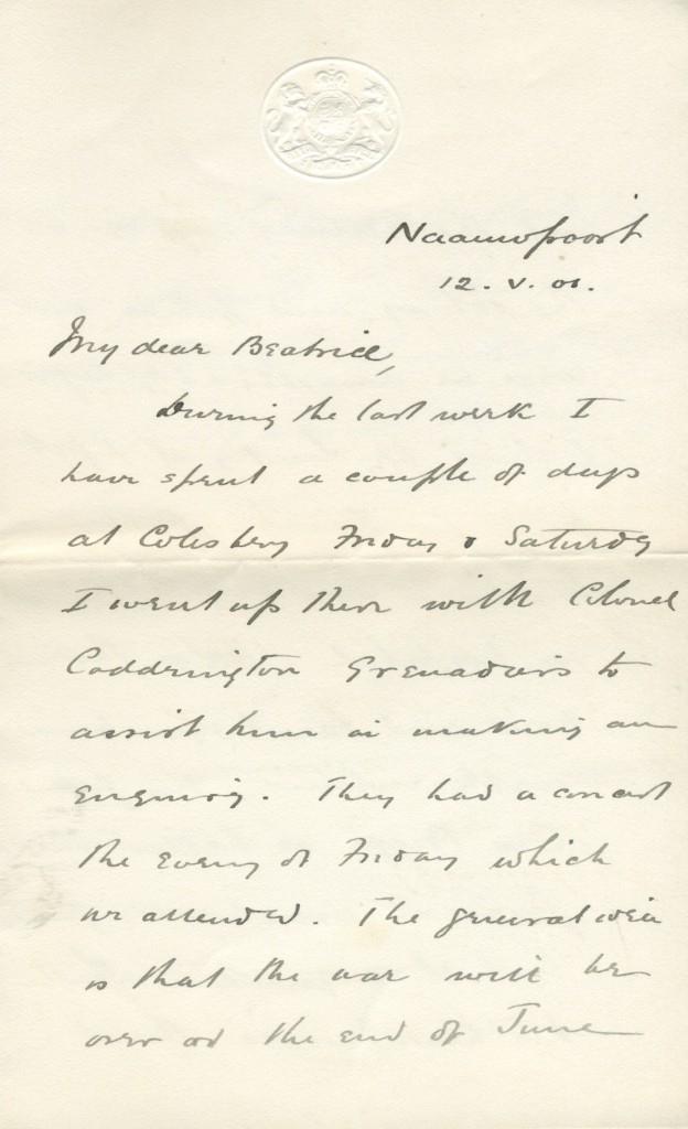 An example of one of the letters sent home by Skeet